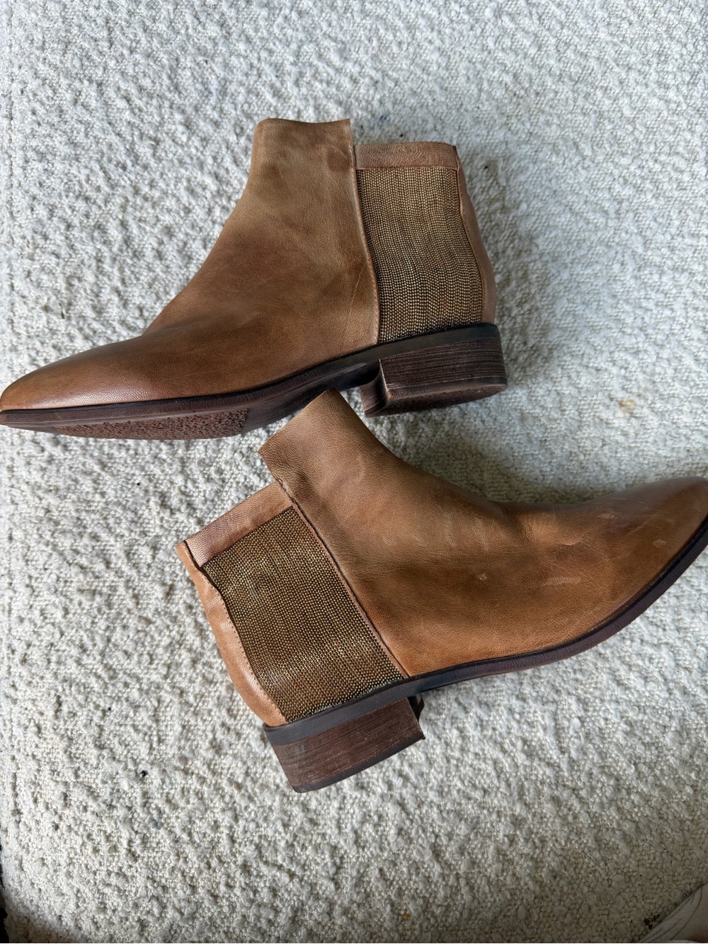 Antelope Brown Leather Chelsea Booties